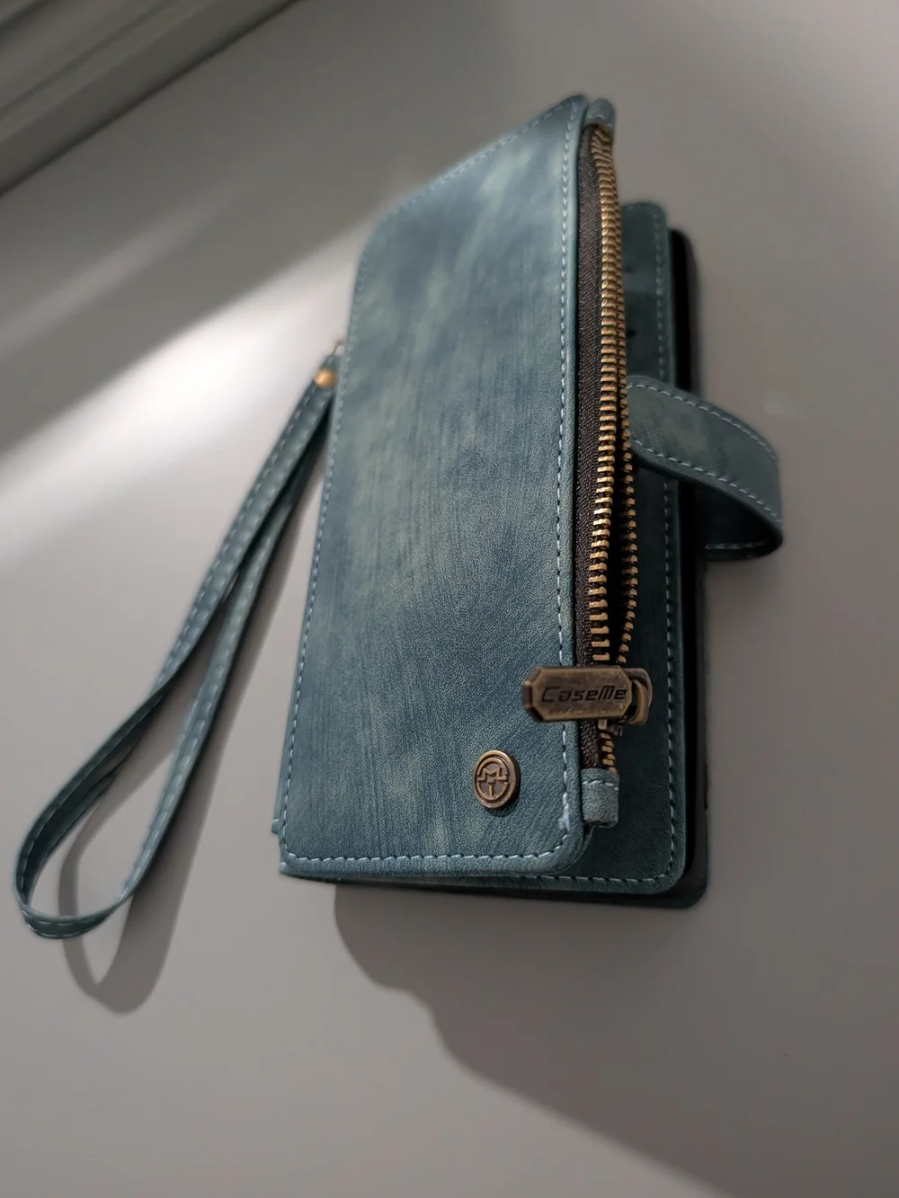 7 Pro Wallet Case - Teal Blue Folio with Wrist Strap. For Google Pixel 7pro.